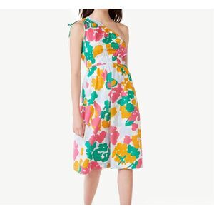 Free Assembly Sleeveless One Shoulder Midi Dress Elastic Waist cotton sz M NWT